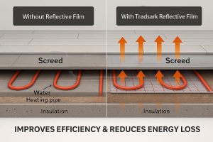 Installing energy-saving aluminum floor heating reflective film under laminate flooring for improved heat efficiency