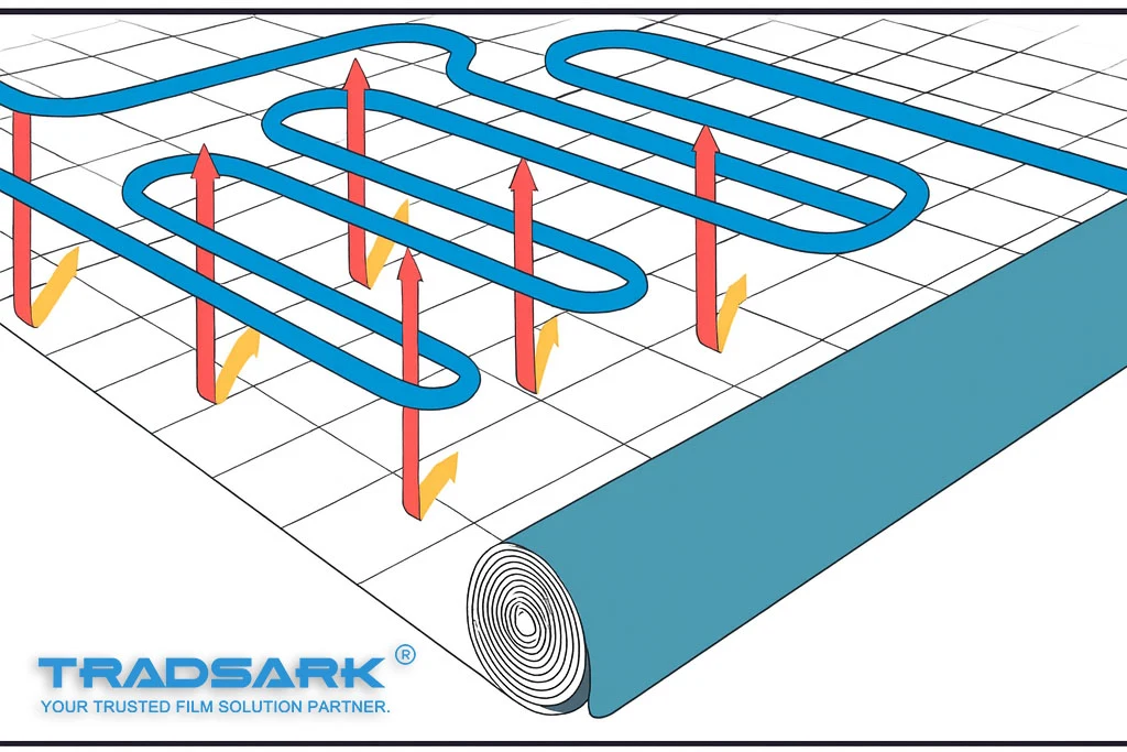 Underfloor Heating Aluminium Grid Film 50 m Roll, 105 µm Thickness, 102 cm Width