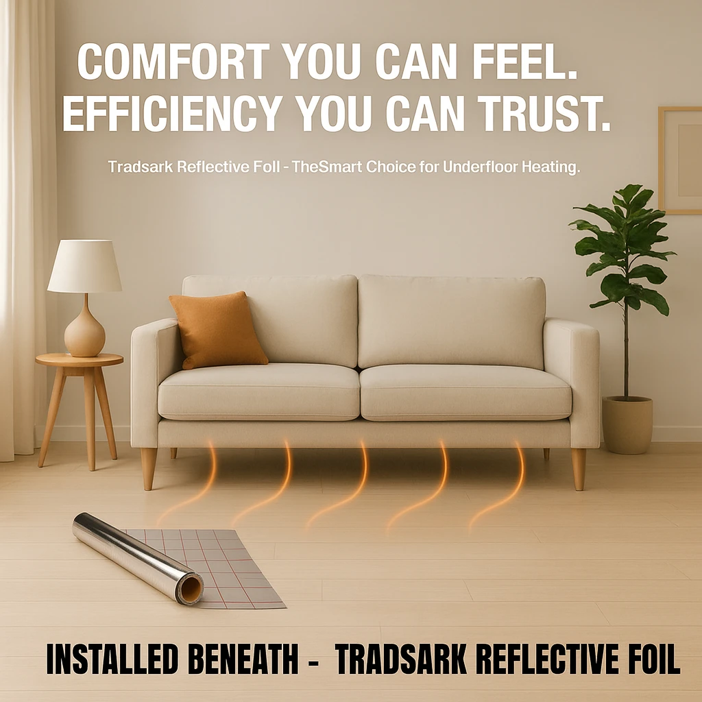 Aluminium Grid Insulation Film for Floor Heating, 105 µm, 50 m, 102 cm