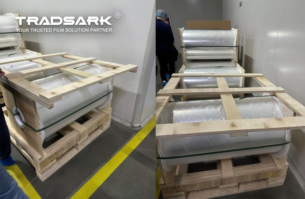 High-performance PET and BOPET films produced in China, showcasing advanced biaxial orientation technology for global packaging and industrial applications