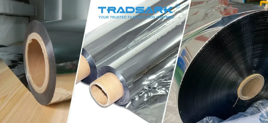 Reflective film installed in an apple orchard to improve light distribution, fruit coloration, and harvest quality