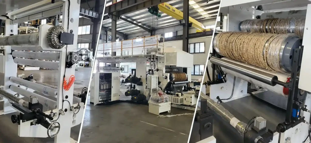 Tradsark low-VOC laminating line for aluminum foil fiberglass fabric production in Weifang, China.