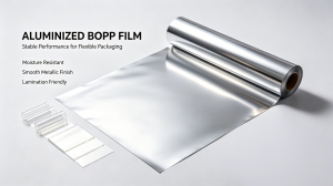 Aluminized BOPP film roll, moisture-proof flexible material for food and daily chemical composite packaging